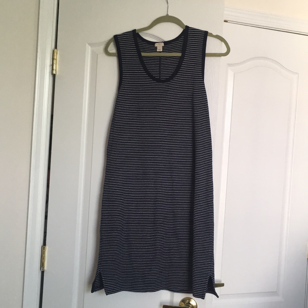 J. Crew cotton navy stripe dress
